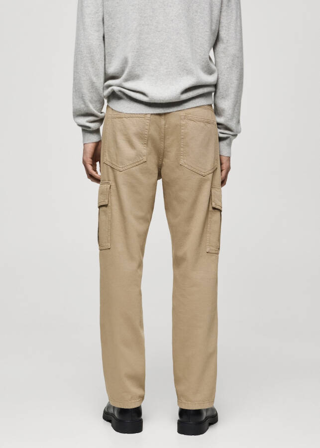 Straight cut cargo jeans - Khaki. - 1