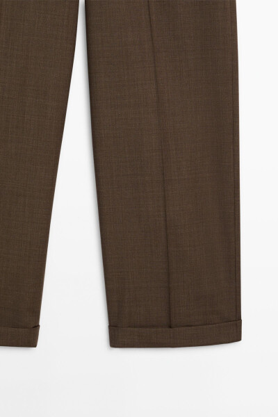 Straight fit 100% wool pants - 8