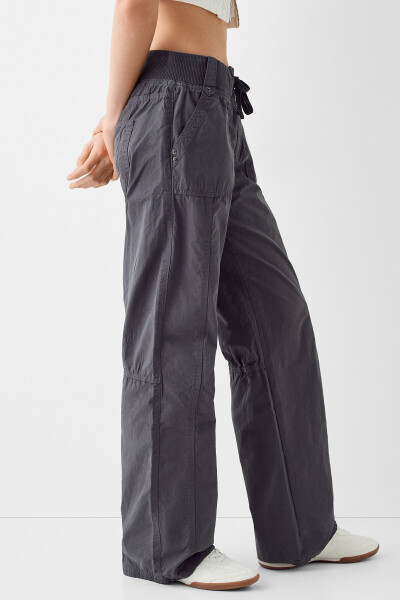 Straight fit cotton trousers with belt loops - 1