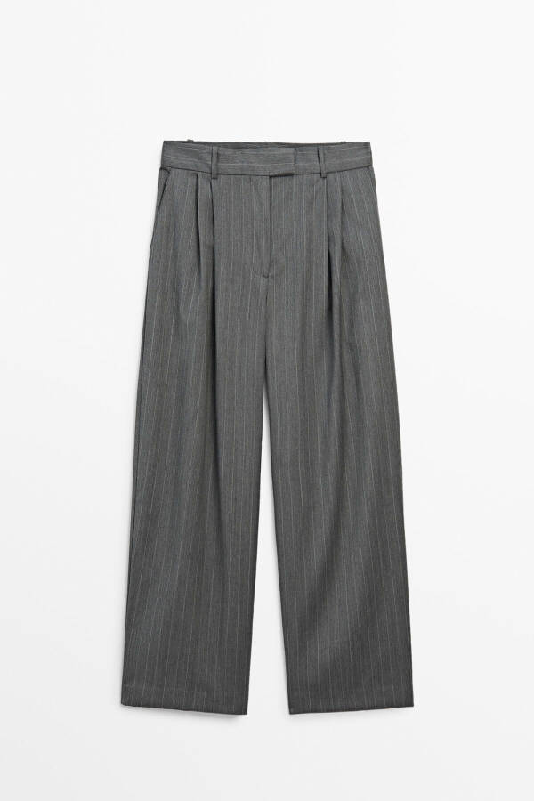 Straight fit, pinstripe pants. - 5