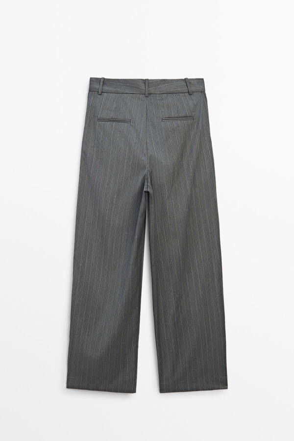 Straight fit, pinstripe pants. - 7