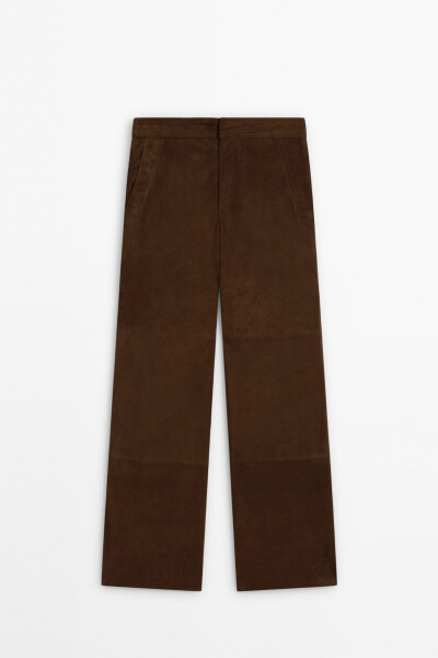 Straight fit suede pants - 13