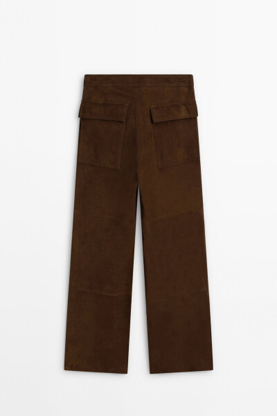 Straight fit suede pants - 15