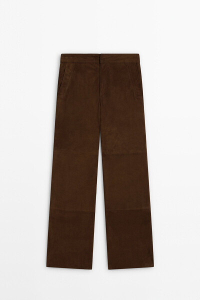 Straight fit suede pants - 5