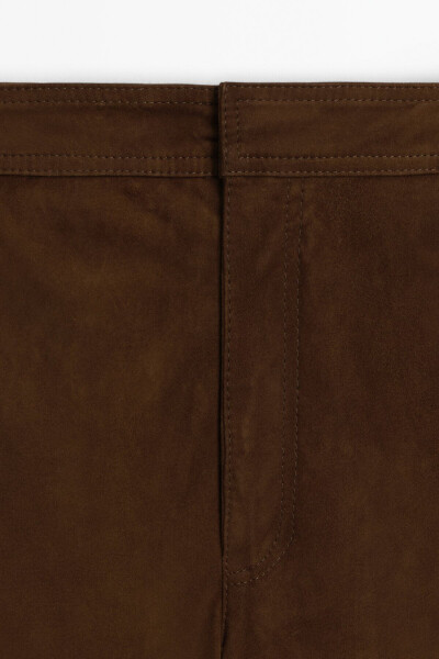 Straight fit suede pants - 6