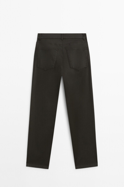 Straight fit, waxed-look trousers. - 15