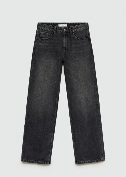 Straight leg, mid rise Miami jeans - Black denim - 1