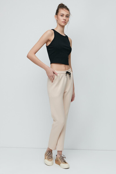 Straight Leg Sweatpants 801 Cream - 3