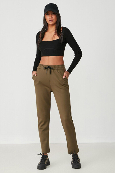 Straight Leg Sweatpants 801 Khaki - 2