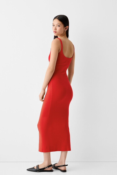 Strapless Square Neck Midi Dress - 4