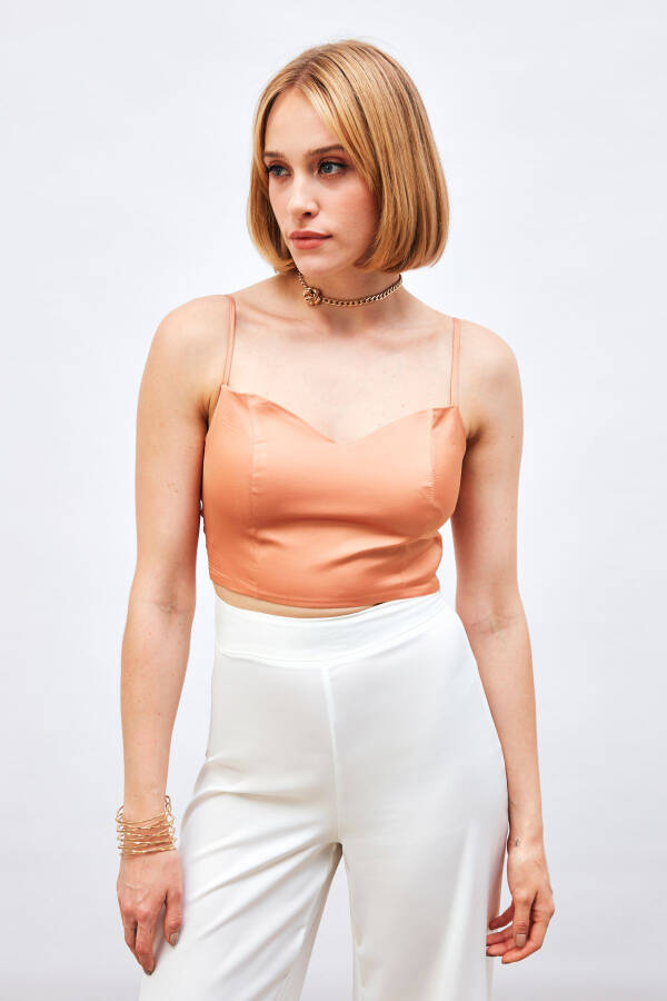 Strappy Satin Crop Top - SOMON - 1