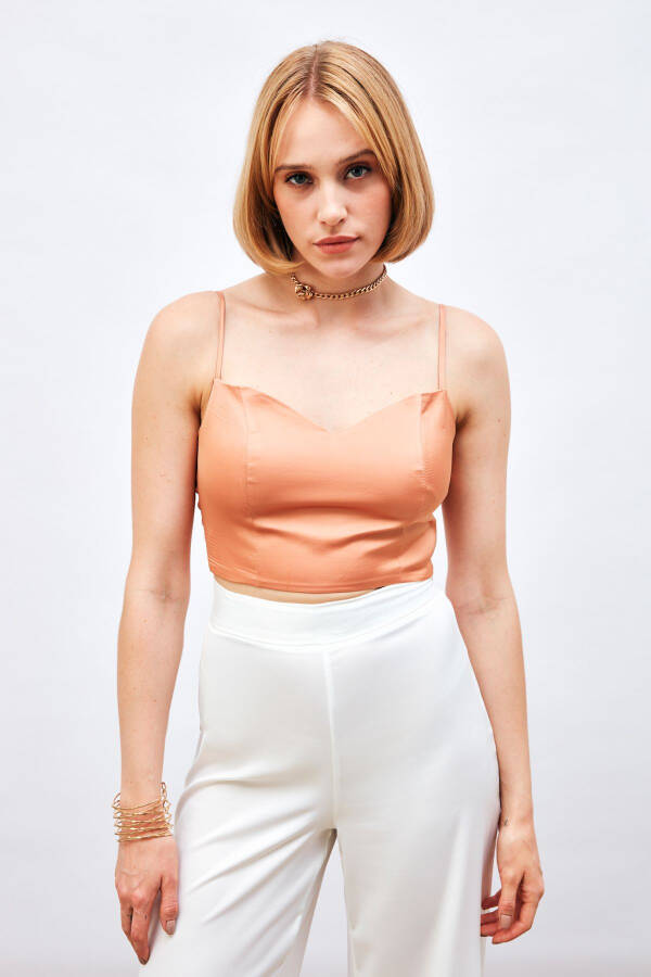 Strappy Satin Crop Top - SOMON - 2