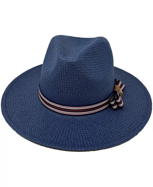 Straw Fedora Hat Evening Blue - 2