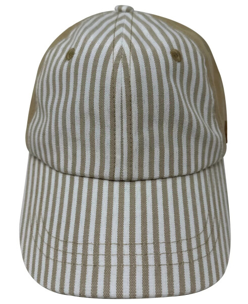 Street Style Baseball Cap Camel Stripe - 1