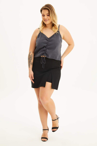 String Strap Front Ruched Top - 5