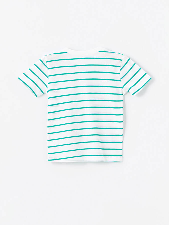 Striped Baby Boy T-shirt and Shorts Set with Bike Collar - 10