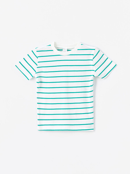 Striped Baby Boy T-shirt and Shorts Set with Bike Collar - 3