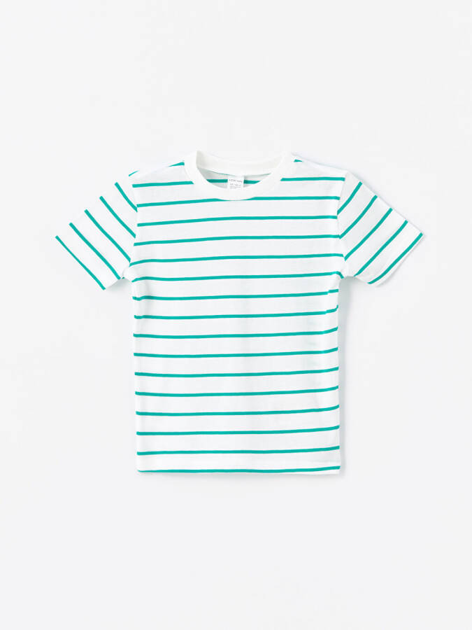 Striped Baby Boy T-shirt and Shorts Set with Bike Collar - 3