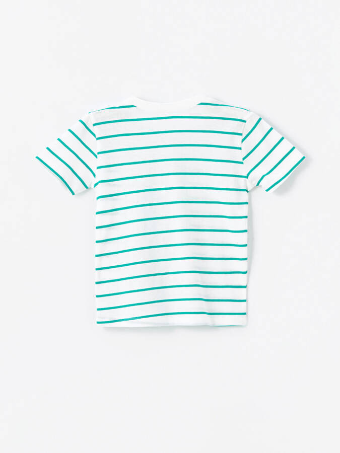 Striped Baby Boy T-shirt and Shorts Set with Bike Collar - 5