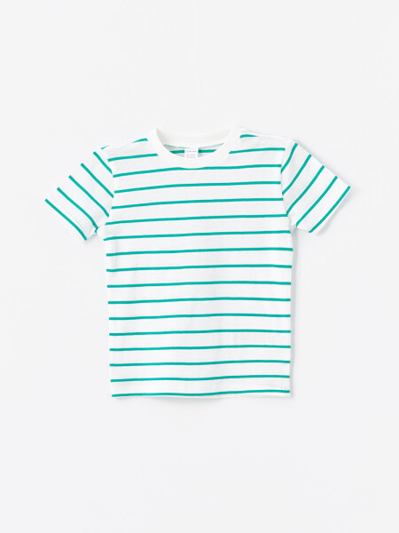 Striped Baby Boy T-Shirt and Shorts Set with Bike Collar - 2