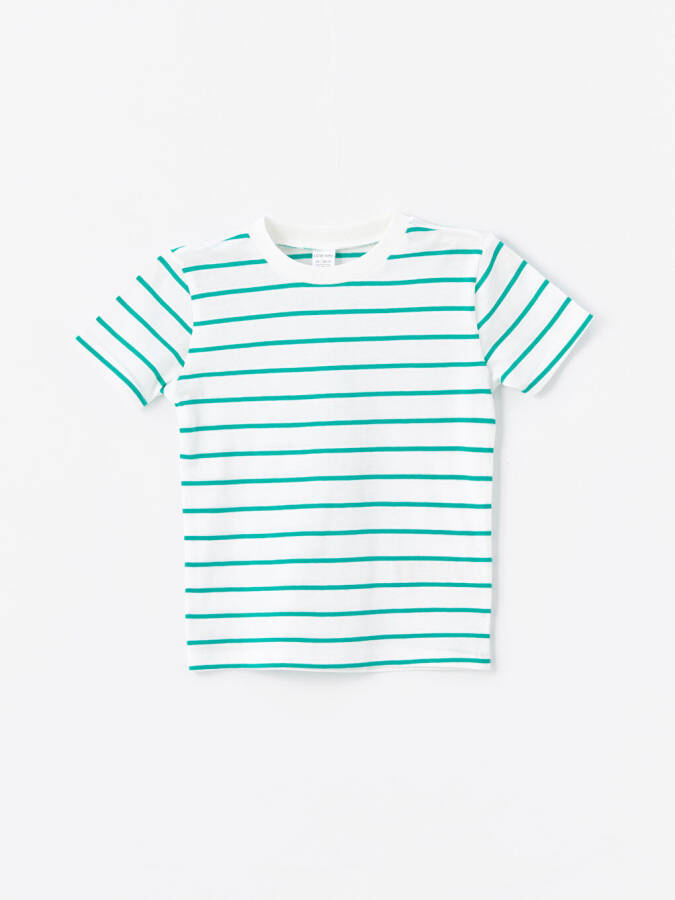 Striped Baby Boy T-Shirt and Shorts Set with Bike Collar - 3