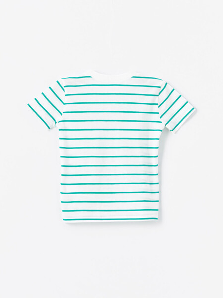 Striped Baby Boy T-Shirt and Shorts Set with Bike Collar - 5