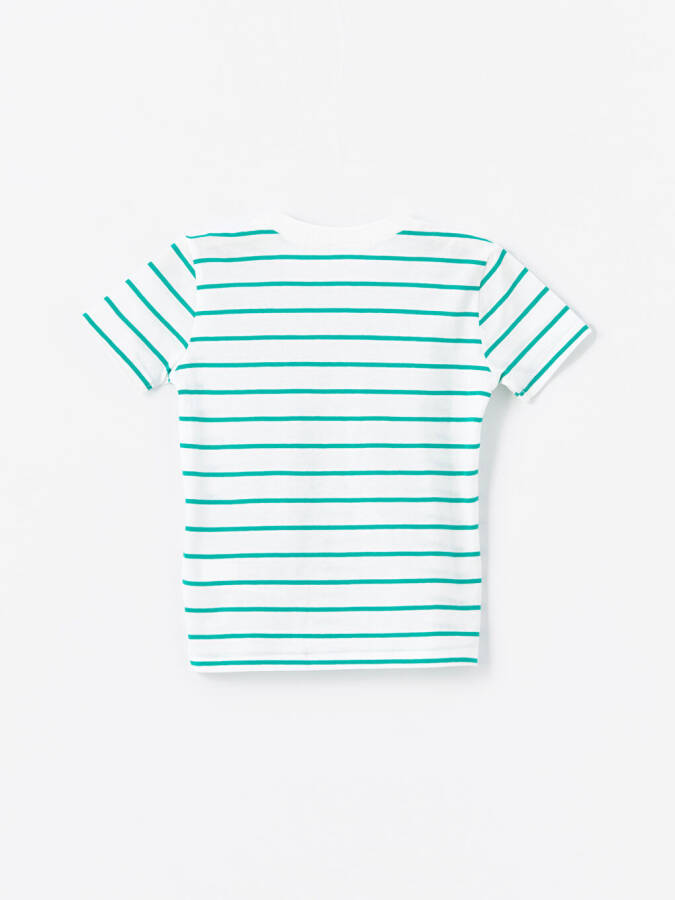 Striped Baby Boy T-Shirt and Shorts Set with Bike Collar - 5