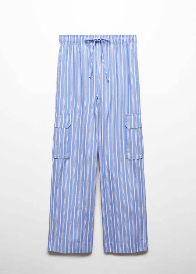 Striped Cotton Cargo Pants - 2