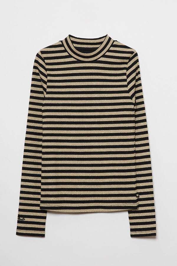 Striped Crew Neck Girls Sweatshirt - 1