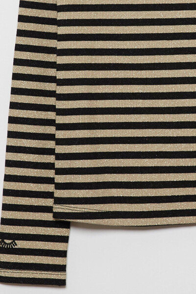 Striped Crew Neck Girls Sweatshirt - 3