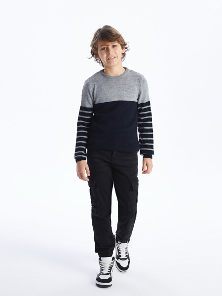 Striped Long Sleeve Boys' Turtleneck Sweater - 2