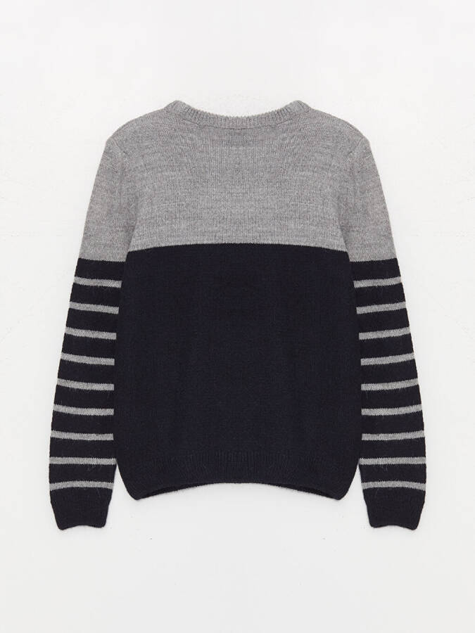 Striped Long Sleeve Boys' Turtleneck Sweater - 4