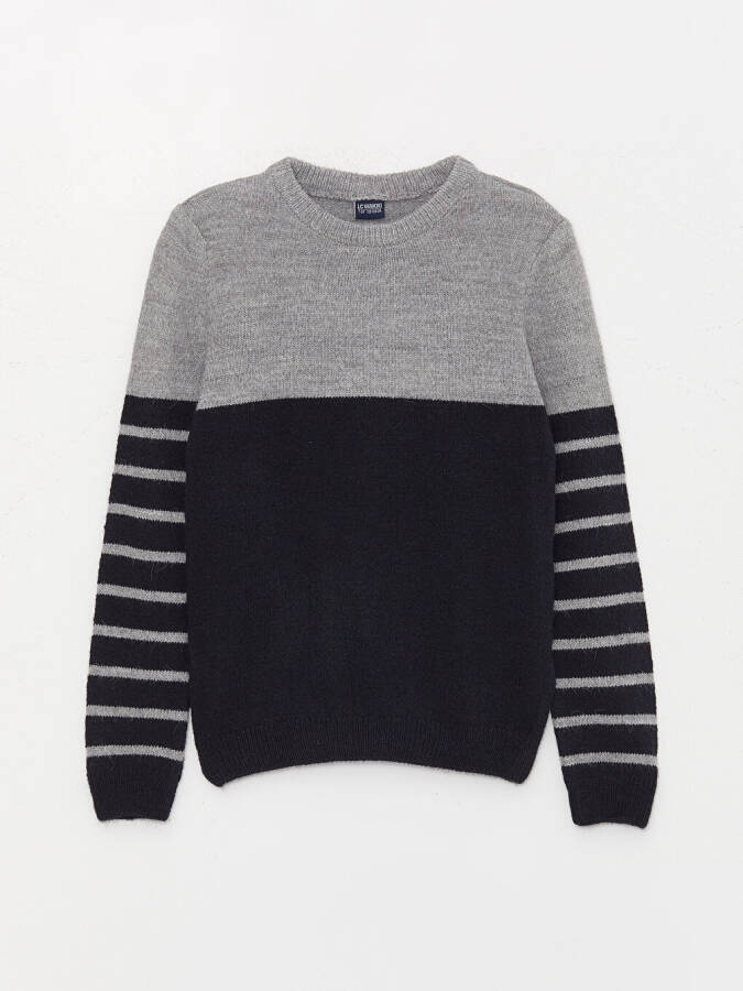 Striped Long Sleeve Boys' Turtleneck Sweater - 7