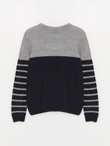 Striped Long Sleeve Boys' Turtleneck Sweater - 8