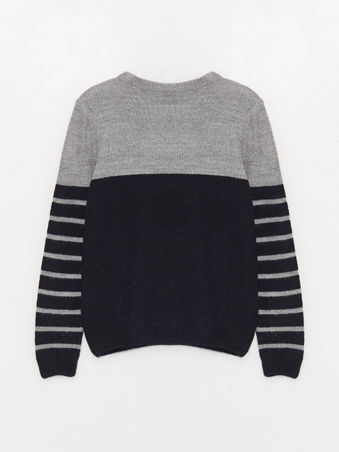 Striped Long Sleeve Boys' Turtleneck Sweater - 8