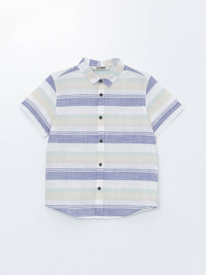 Striped Short Sleeve Boys Shirt - 1