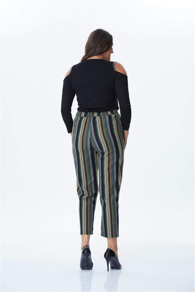 Striped Trousers with Belt - 2