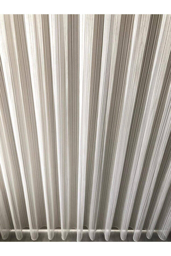 Striped Tulle New Model Tulle Curtain 1 E 2.5 Pleat Medium Pleat - 10