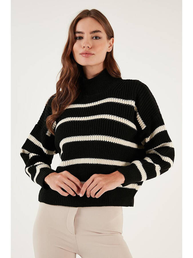 Striped Turtleneck Winter Sweater 4616118 - 3