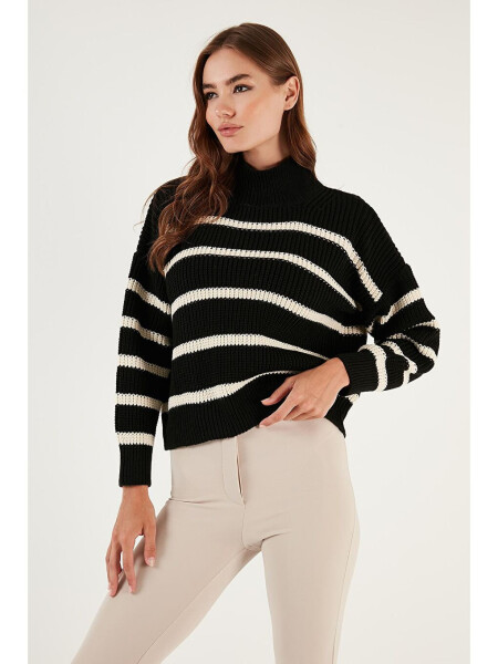 Striped Turtleneck Winter Sweater 4616118 - 4