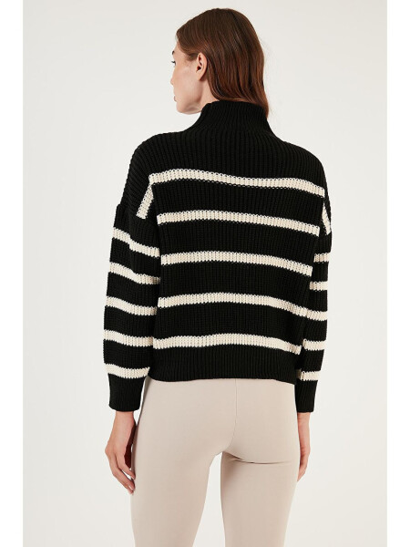 Striped Turtleneck Winter Sweater 4616118 - 5