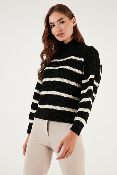 Striped Turtleneck Winter Sweater 4616118 - 12