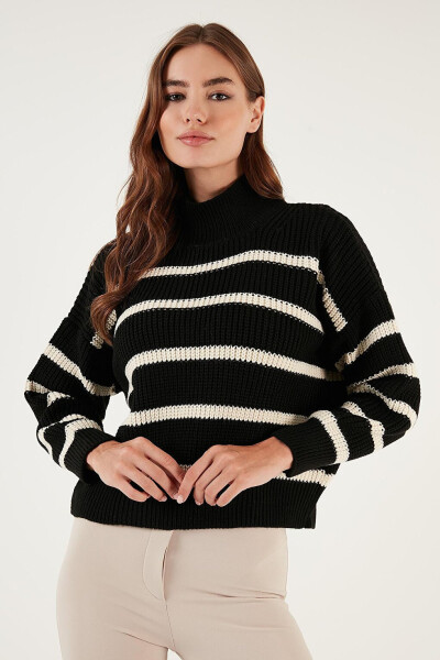 Striped Turtleneck Winter Sweater 4616118 - 13