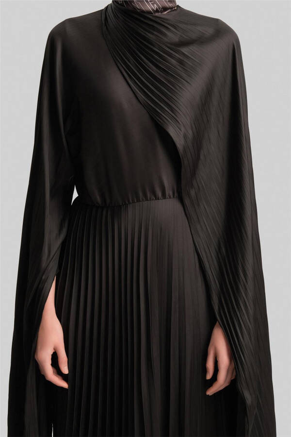 Stylish, pleated dress. Code: 24Y9842, Black. - 5