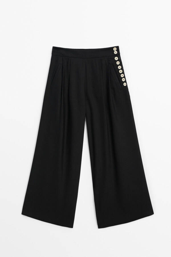 Suit pants with buttoned belt detail - 5