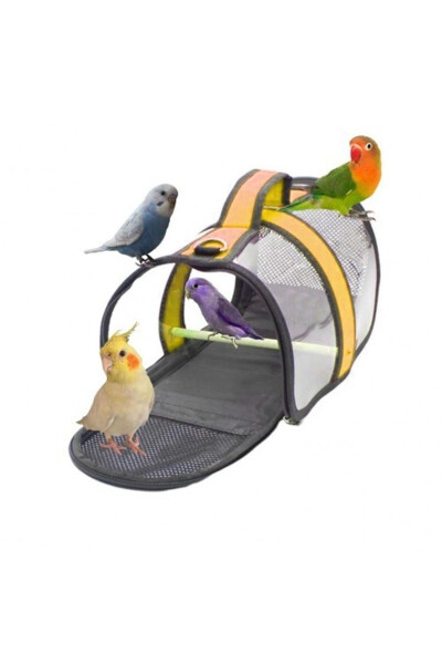 Sultan Parrot Travel Carrier (with perch) Royal Capitano Yellow Bird Travel Carrier (30cmx22cmx21cm) - 3