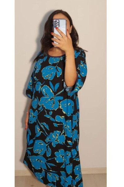 Summer fashion: Plus Size Floral Viscose Dress - 2