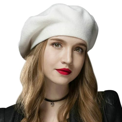 Sumolux Women Beret Hat French Wool Beret Beanie Cap Classic Solid Color Autumn Winter Hats - 1