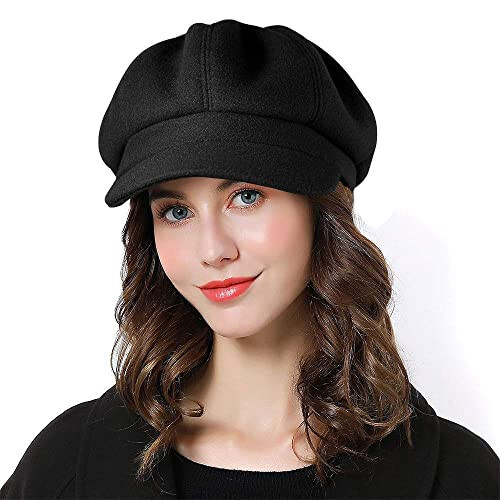 Sumolux Women Beret Newsboy Hat French Wool Cap Classic Autumn Spring Winter - 1