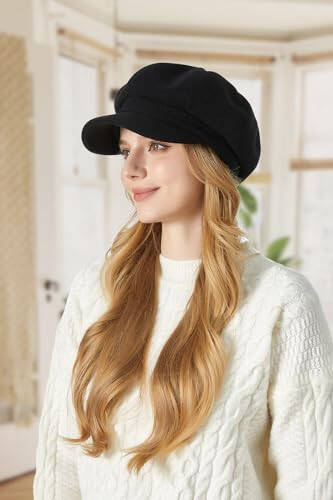 Sumolux Women Beret Newsboy Hat French Wool Cap Classic Autumn Spring Winter - 4